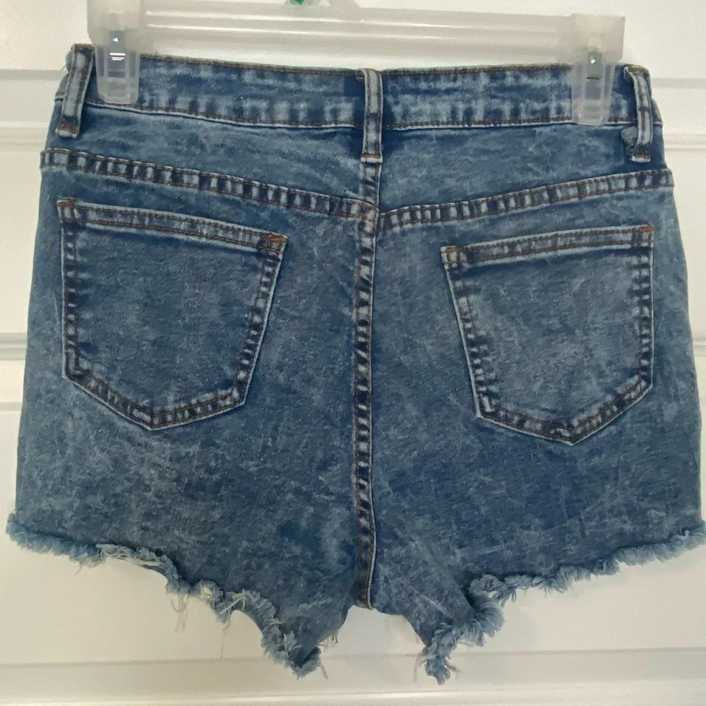 NEW Destroyed Distressed Acid Washed Denim Jean Shorts Size 16